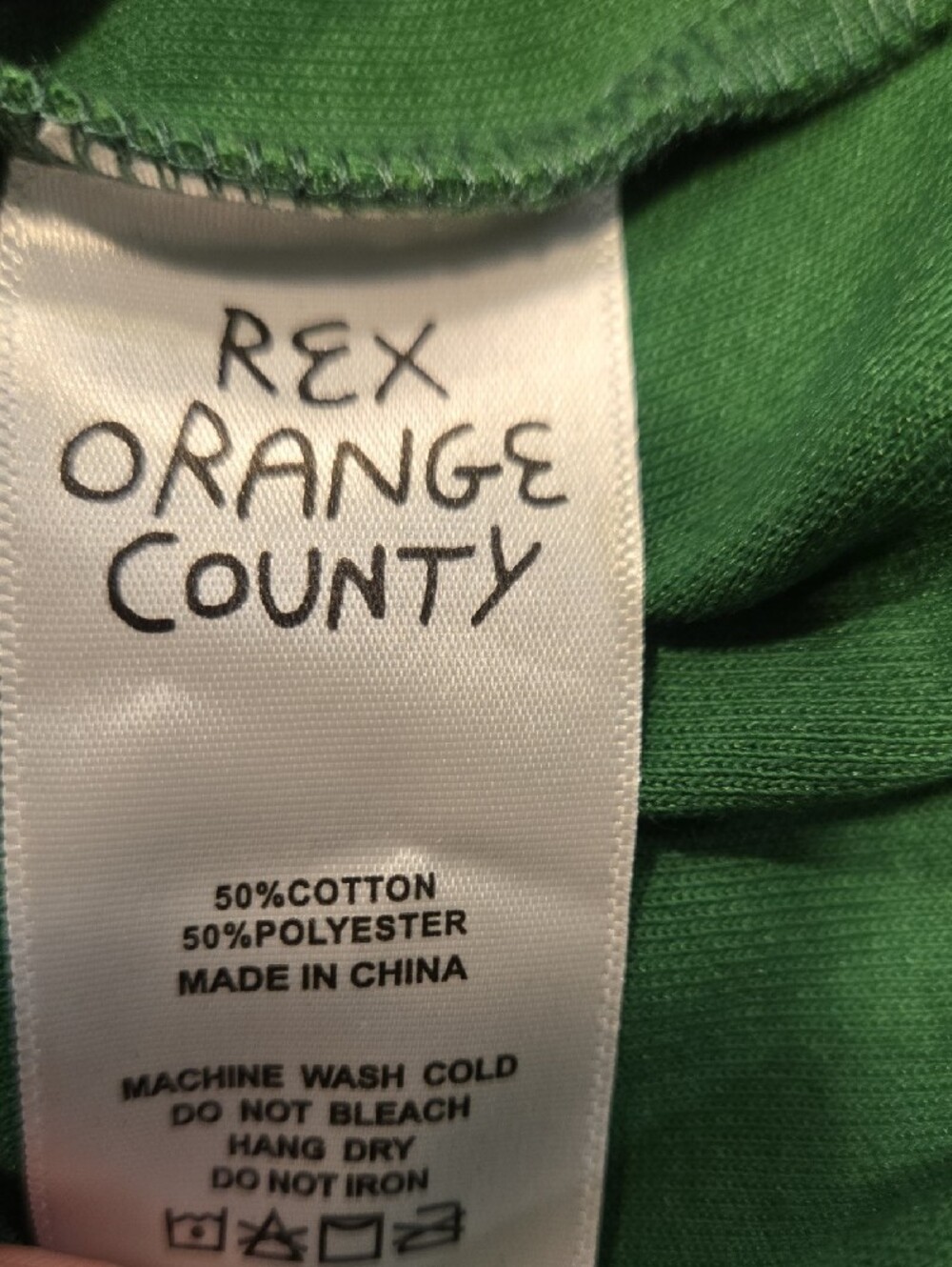 Rex Orange County Green Quarter-Zip Sweatshirt with 'WHO CARES?' Graphic - Picture 5 of 5